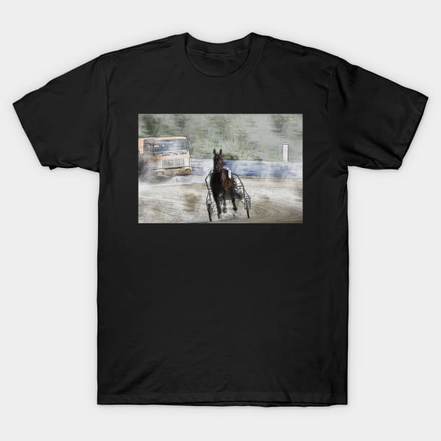 harness horse cart racing 03 T-Shirt by hottehue